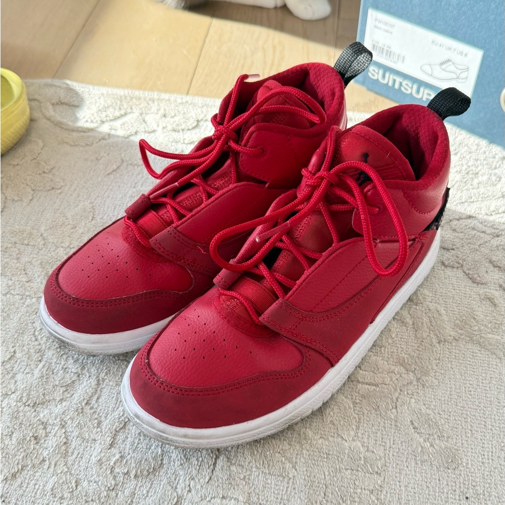 Nike Kids Air Jordan Fadeaway Red High-Top Sneakers